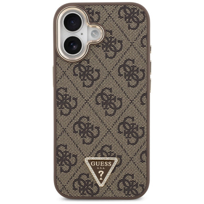 Калъф MagSafe за Apple iPhone 17, Guess, 4G Triangle Logo, Златисто-кафяв