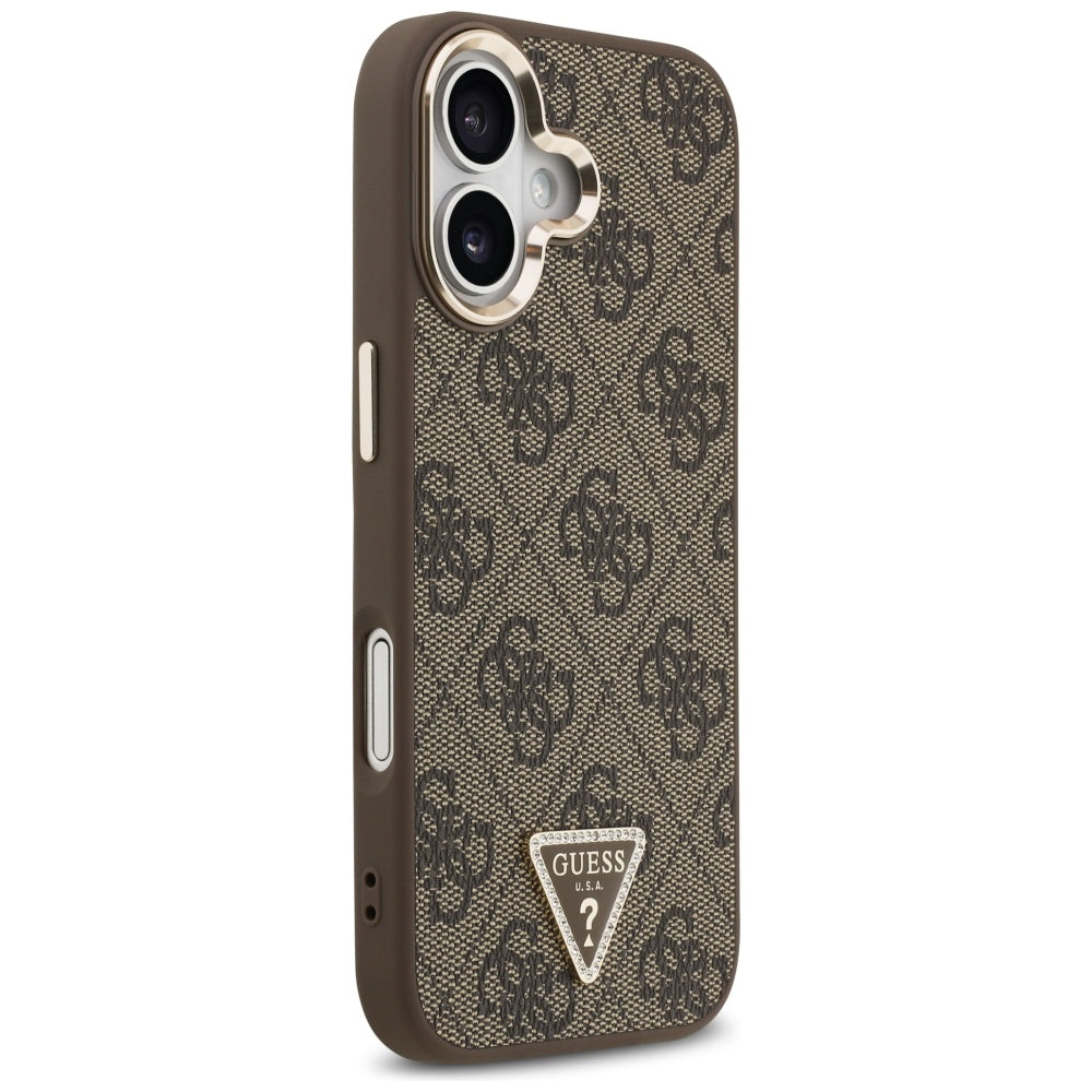 Калъф MagSafe за Apple iPhone 17, Guess, 4G Triangle Logo, Златисто-кафяв