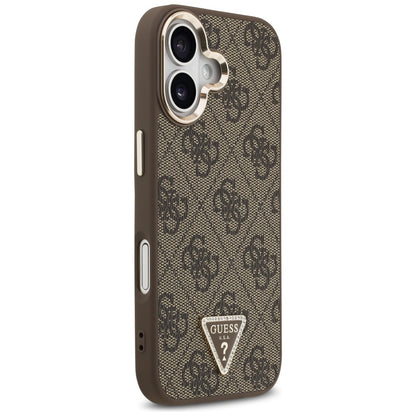 Калъф MagSafe за Apple iPhone 17, Guess, 4G Triangle Logo, Златисто-кафяв