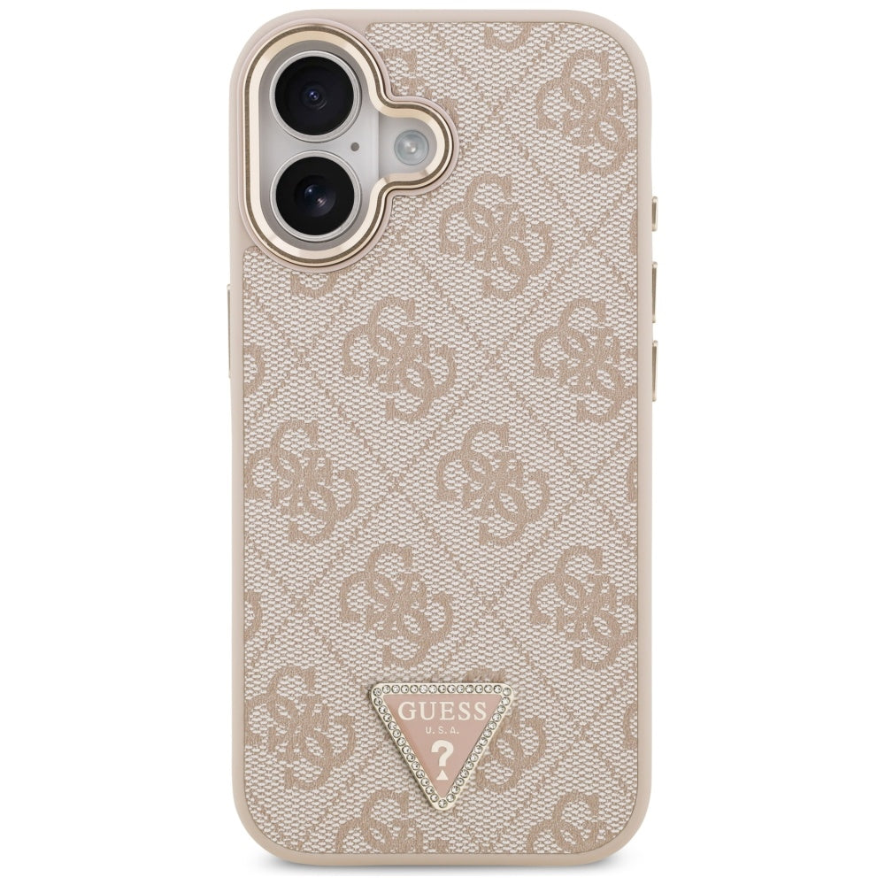 Калъф MagSafe за Apple iPhone 17, Guess, 4G Triangle Logo, Розово Злато