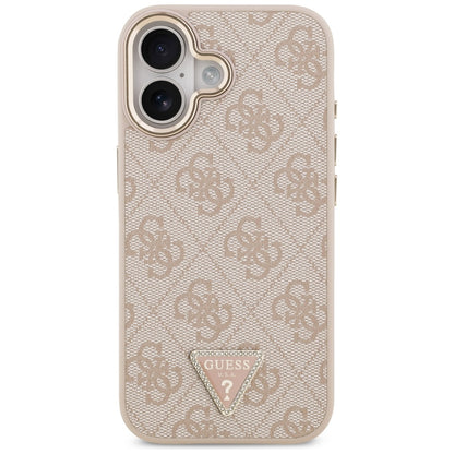 Калъф MagSafe за Apple iPhone 17, Guess, 4G Triangle Logo, Розово Злато