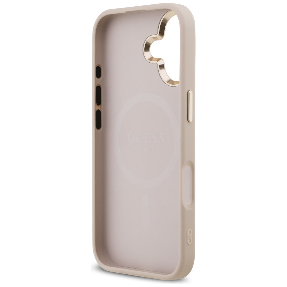 Калъф MagSafe за Apple iPhone 17, Guess, 4G Triangle Logo, Розово Злато
