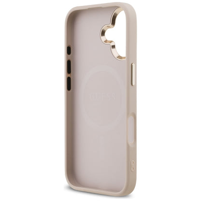 Калъф MagSafe за Apple iPhone 17, Guess, 4G Triangle Logo, Розово Злато