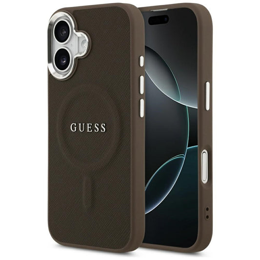 Калъф MagSafe за Apple iPhone 17, Guess, Classic Logo, Кафяв