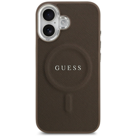 Калъф MagSafe за Apple iPhone 17, Guess, Classic Logo, Кафяв