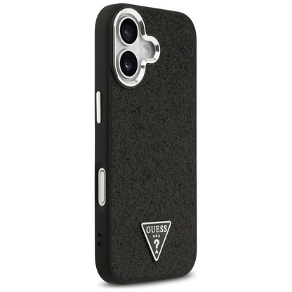 Калъф MagSafe за Apple iPhone 17, Guess, Glitter Triangle Logo, Черен