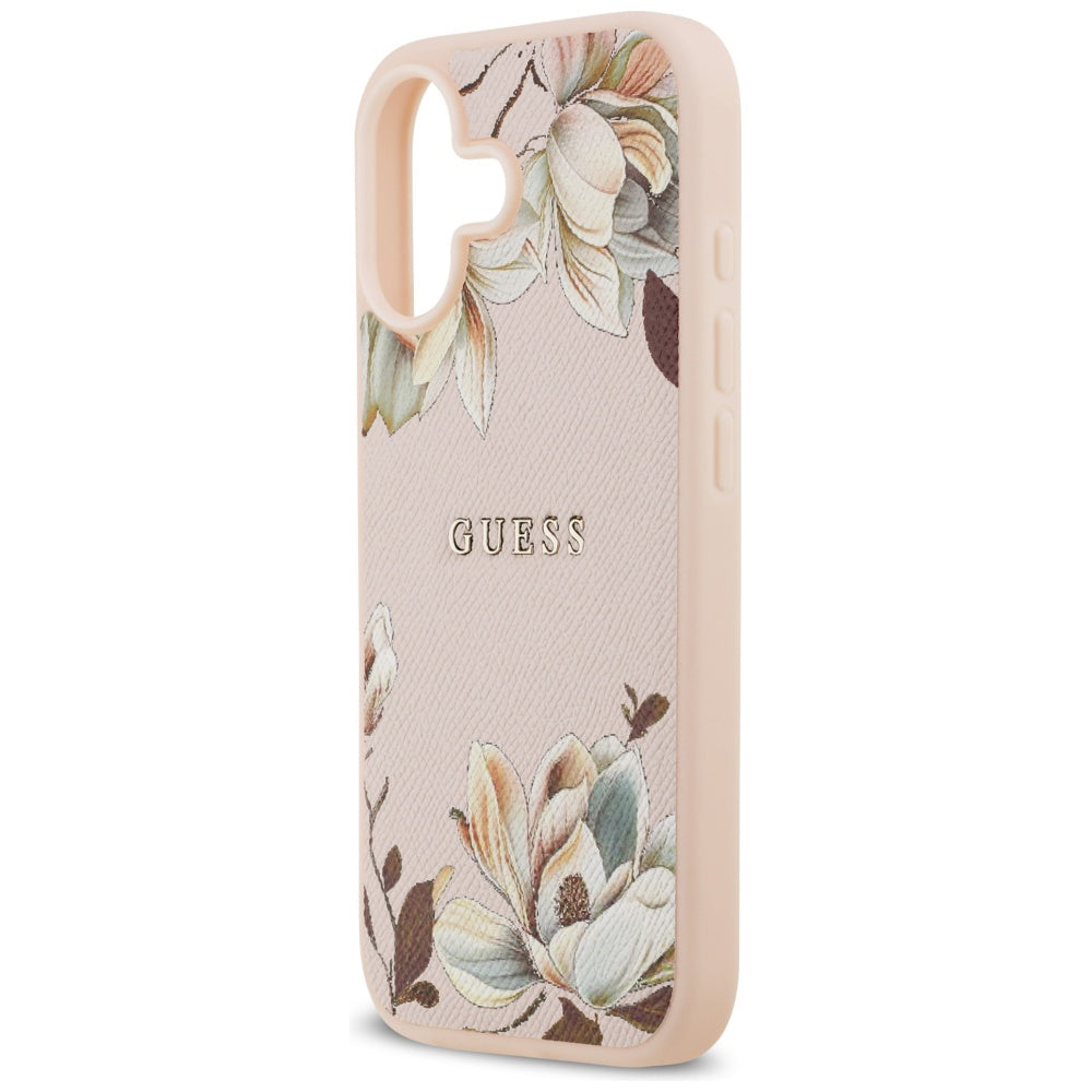 Калъф MagSafe за Apple iPhone 17, Guess, Grained Flowers, Розов