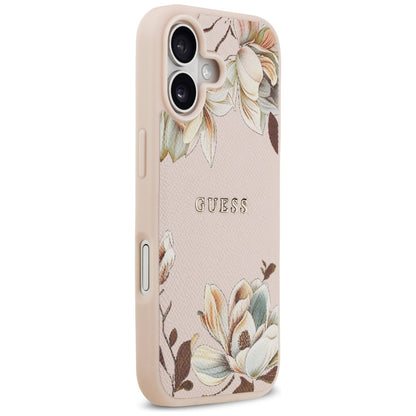 Калъф MagSafe за Apple iPhone 17, Guess, Grained Flowers, Розов