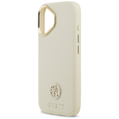 MagSafe Case for Apple iPhone 17, Guess, Grained Strass Logo, Beige