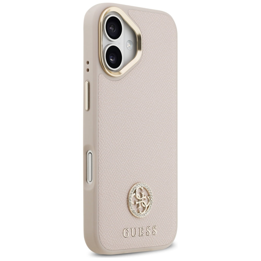 Калъф MagSafe за Apple iPhone 17, Guess, Grained Strass Logo, Розов