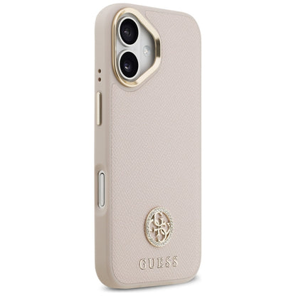 Калъф MagSafe за Apple iPhone 17, Guess, Grained Strass Logo, Розов
