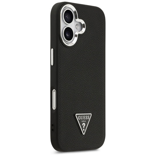 Калъф MagSafe за Apple iPhone 17, Guess, Grained Triangle Logo, Черен