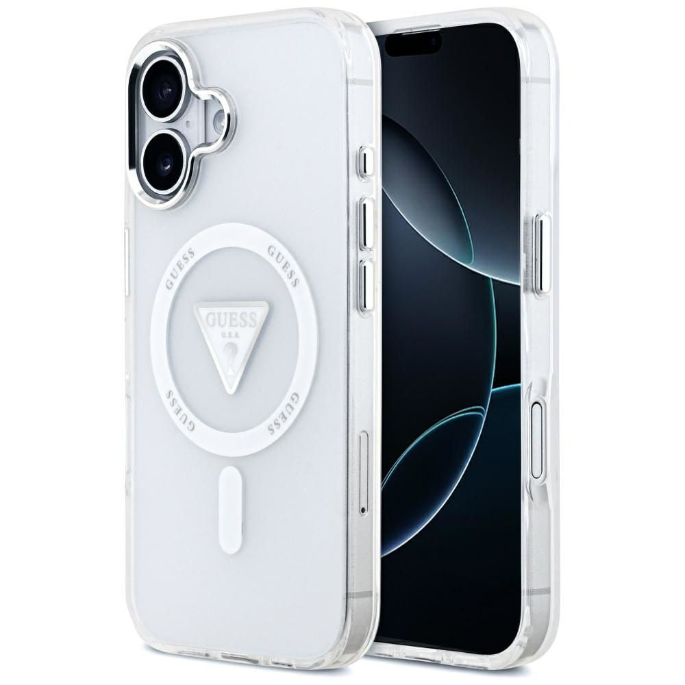 Калъф MagSafe за Apple iPhone 17, Guess, IML Gradient Triangle Logo, Прозрачен