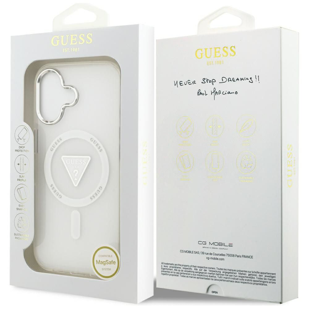 Калъф MagSafe за Apple iPhone 17, Guess, IML Gradient Triangle Logo, Прозрачен