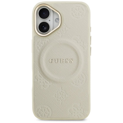 Калъф MagSafe за Apple iPhone 17, Guess, Peony Hot Stamp, Бежов