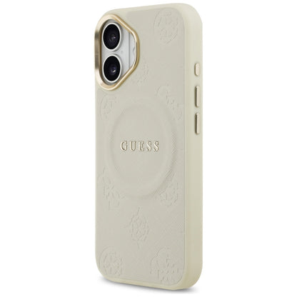Калъф MagSafe за Apple iPhone 17, Guess, Peony Hot Stamp, Бежов