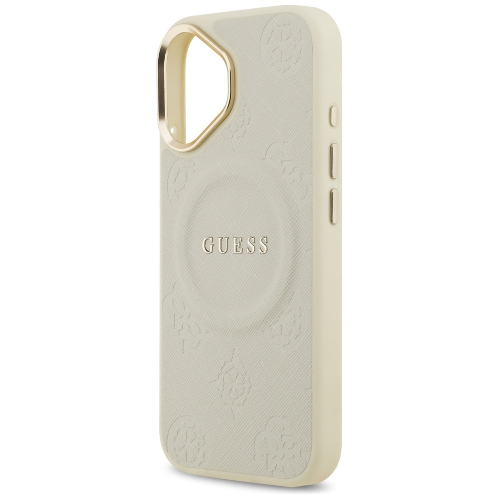 Калъф MagSafe за Apple iPhone 17, Guess, Peony Hot Stamp, Бежов