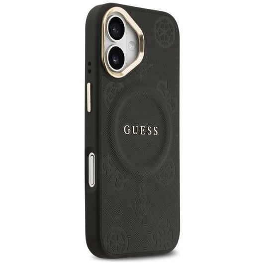 Калъф MagSafe за Apple iPhone 17, Guess, Peony Hot Stamp, Черен