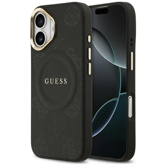 Калъф MagSafe за Apple iPhone 17, Guess, Peony Hot Stamp, Черен