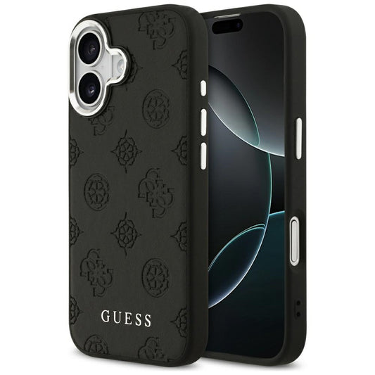 Калъф MagSafe за Apple iPhone 17, Guess, Peony Hot Stamp Script, Черен