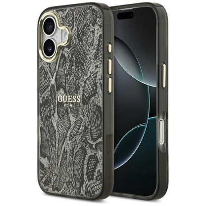 Калъф MagSafe за Apple iPhone 17, Guess, Python Pattern, Черен
