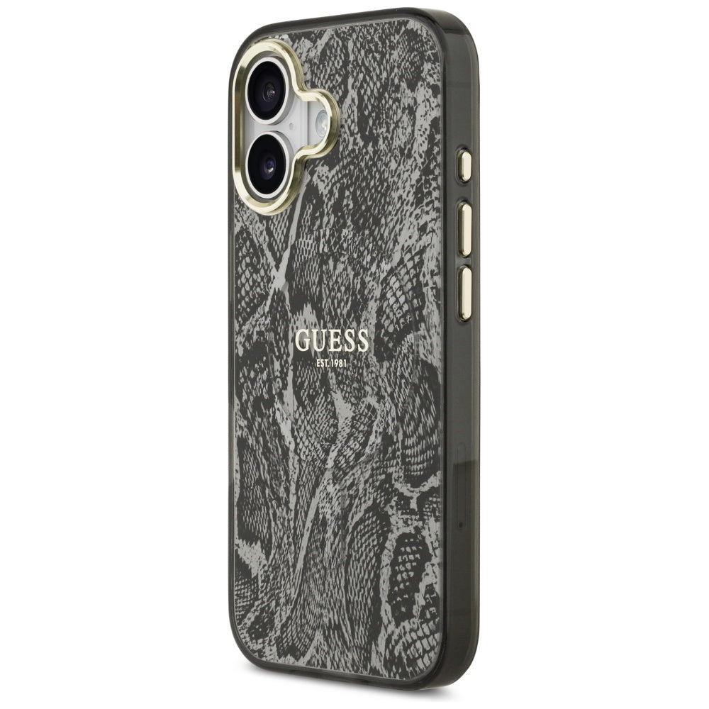 Калъф MagSafe за Apple iPhone 17, Guess, Python Pattern, Черен