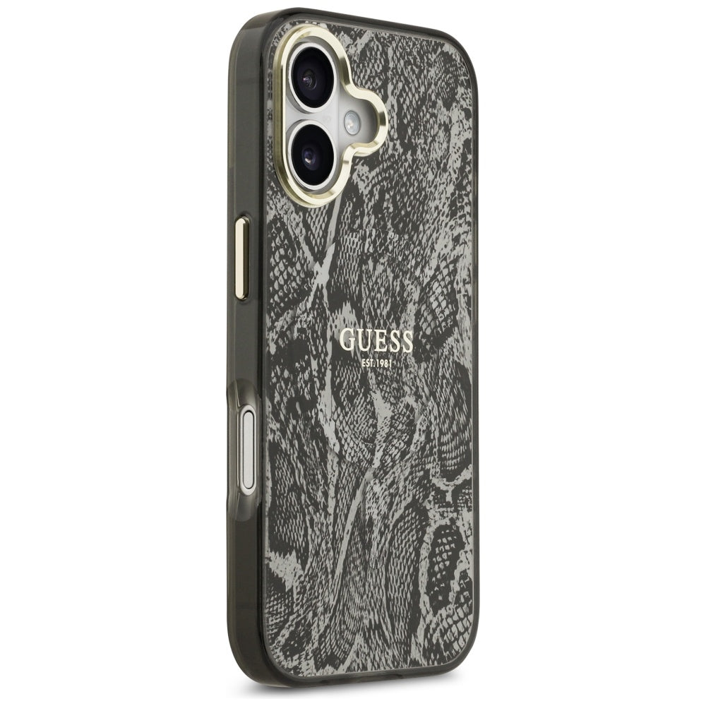 Калъф MagSafe за Apple iPhone 17, Guess, Python Pattern, Черен