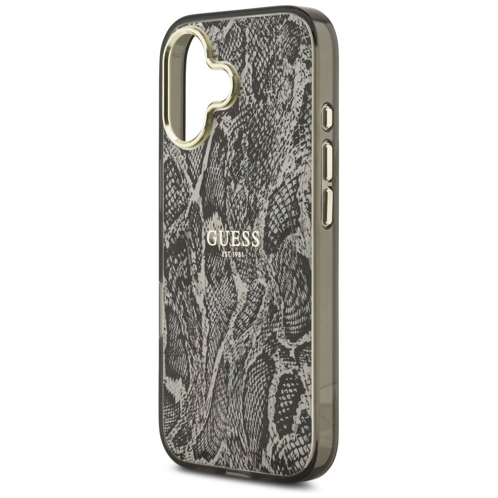 Калъф MagSafe за Apple iPhone 17, Guess, Python Pattern, Черен