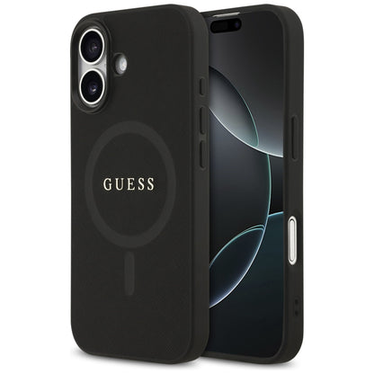Калъф MagSafe за Apple iPhone 17, Guess, Saffiano Classic Logo, Черен