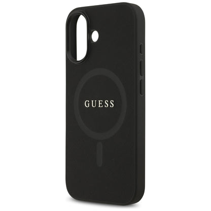 Калъф MagSafe за Apple iPhone 17, Guess, Saffiano Classic Logo, Черен