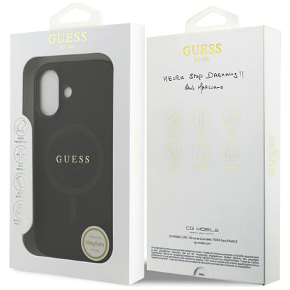 Калъф MagSafe за Apple iPhone 17, Guess, Saffiano Classic Logo, Черен
