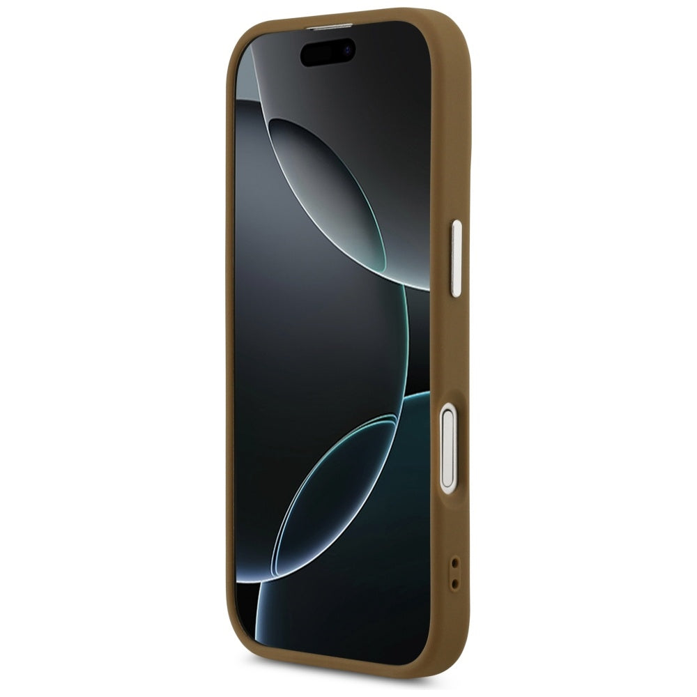 Калъф MagSafe за Apple iPhone 17, Guess, Triangle Logo, Сребристо-кафяв