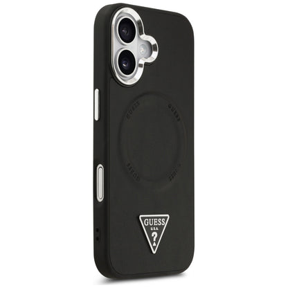 Калъф MagSafe за Apple iPhone 17, Guess, Triangle Logo, Черно Сребрист