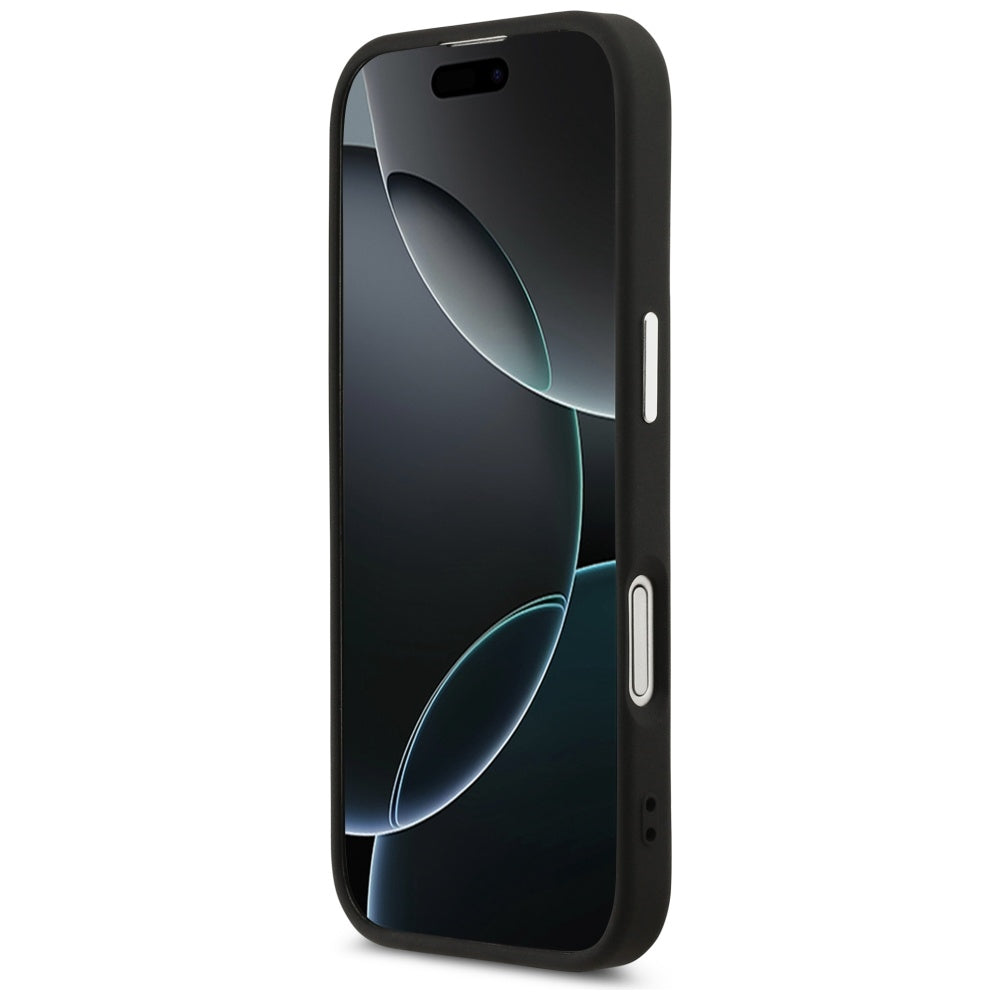 Калъф MagSafe за Apple iPhone 17, Guess, Triangle Logo, Черно Сребрист