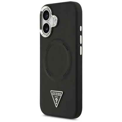 Калъф MagSafe за Apple iPhone 17, Guess, Triangle Logo, Черно Сребрист