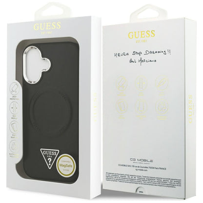 Калъф MagSafe за Apple iPhone 17, Guess, Triangle Logo, Черно Сребрист