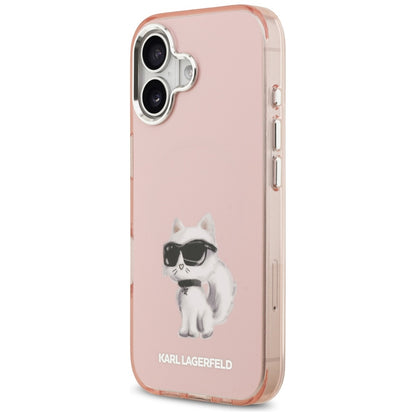 Калъф MagSafe за Apple iPhone 17, Karl Lagerfeld, IML Aquarelle Logo Choupette, Розов