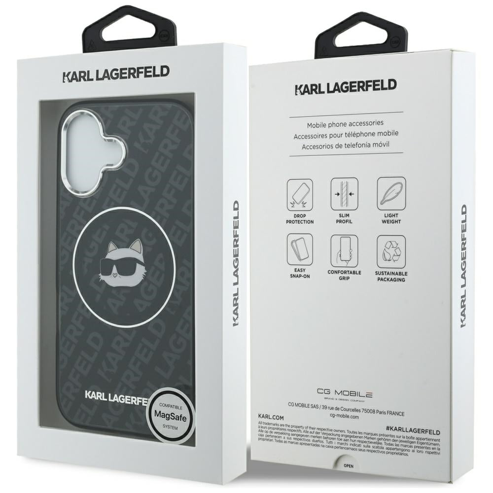 Калъф MagSafe за Apple iPhone 17, Karl Lagerfeld, IML Choupette`s Head, Черен
