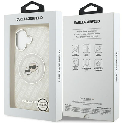 Калъф MagSafe за Apple iPhone 17, Karl Lagerfeld, IML Glitter Karl & Choupette`s Heads, Сив