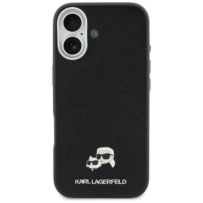 Калъф MagSafe за Apple iPhone 17, Karl Lagerfeld, Karl & Choupette Head's Pin, Черен