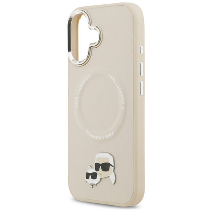 Калъф MagSafe за Apple iPhone 17, Karl Lagerfeld, Karl & Choupette Pins, Бежов