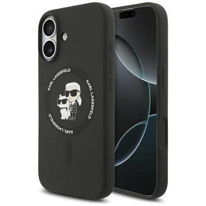 Калъф MagSafe за Apple iPhone 17, Karl Lagerfeld, Ring Karl & Choupette, Черен