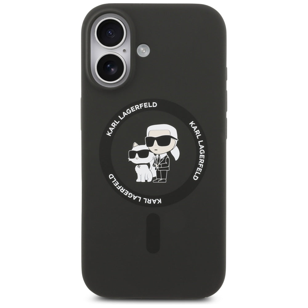 Калъф MagSafe за Apple iPhone 17, Karl Lagerfeld, Ring Karl & Choupette, Черен