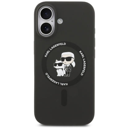 Калъф MagSafe за Apple iPhone 17, Karl Lagerfeld, Ring Karl & Choupette, Черен
