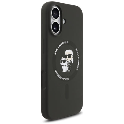 Калъф MagSafe за Apple iPhone 17, Karl Lagerfeld, Ring Karl & Choupette, Черен
