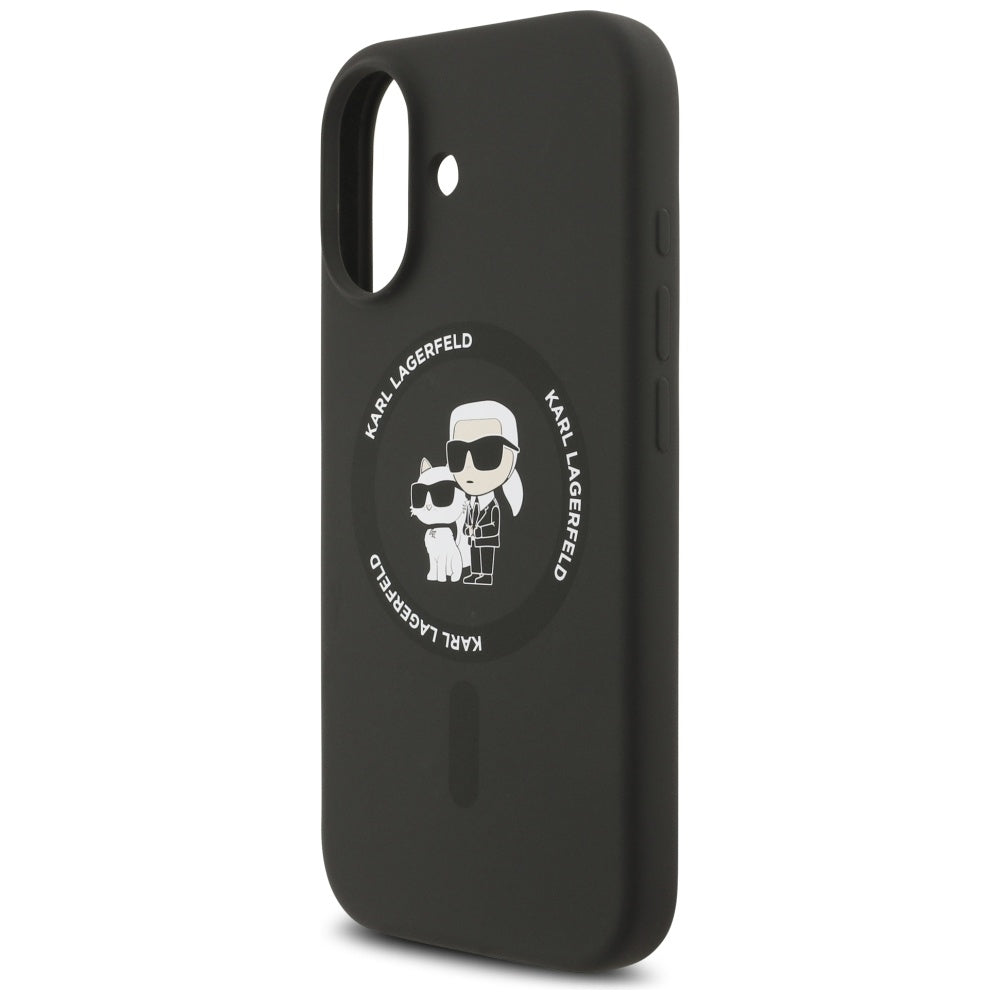 Калъф MagSafe за Apple iPhone 17, Karl Lagerfeld, Ring Karl & Choupette, Черен