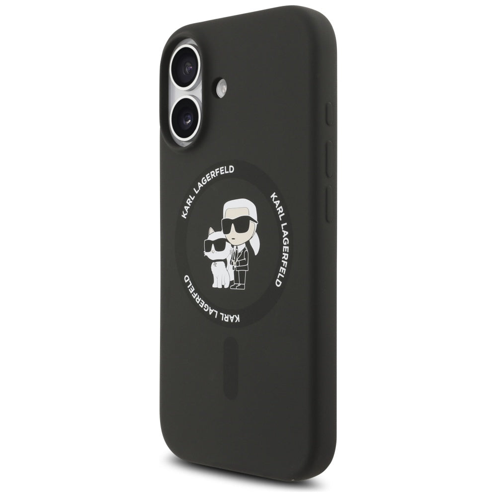 Калъф MagSafe за Apple iPhone 17, Karl Lagerfeld, Ring Karl & Choupette, Черен