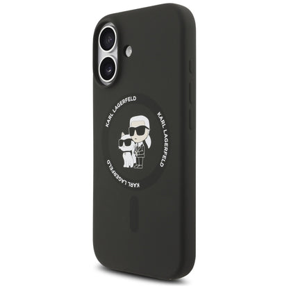 Калъф MagSafe за Apple iPhone 17, Karl Lagerfeld, Ring Karl & Choupette, Черен