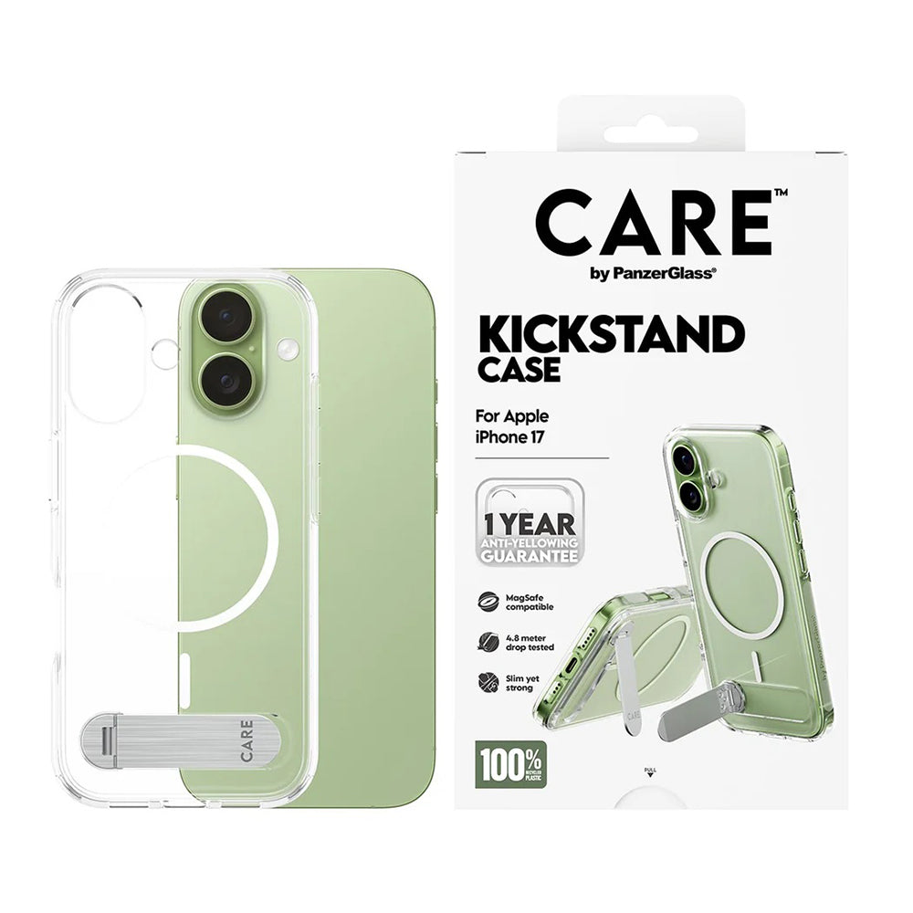 Калъф MagSafe за Apple iPhone 17, PanzerGlass, с функция стойка, прозрачен