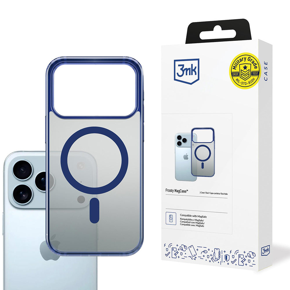 Калъф MagSafe за Apple iPhone 17 Pro, 3MK, Frosty MagCase, Син